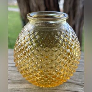 Vintage Amber Hobnail Mini Globe or vase